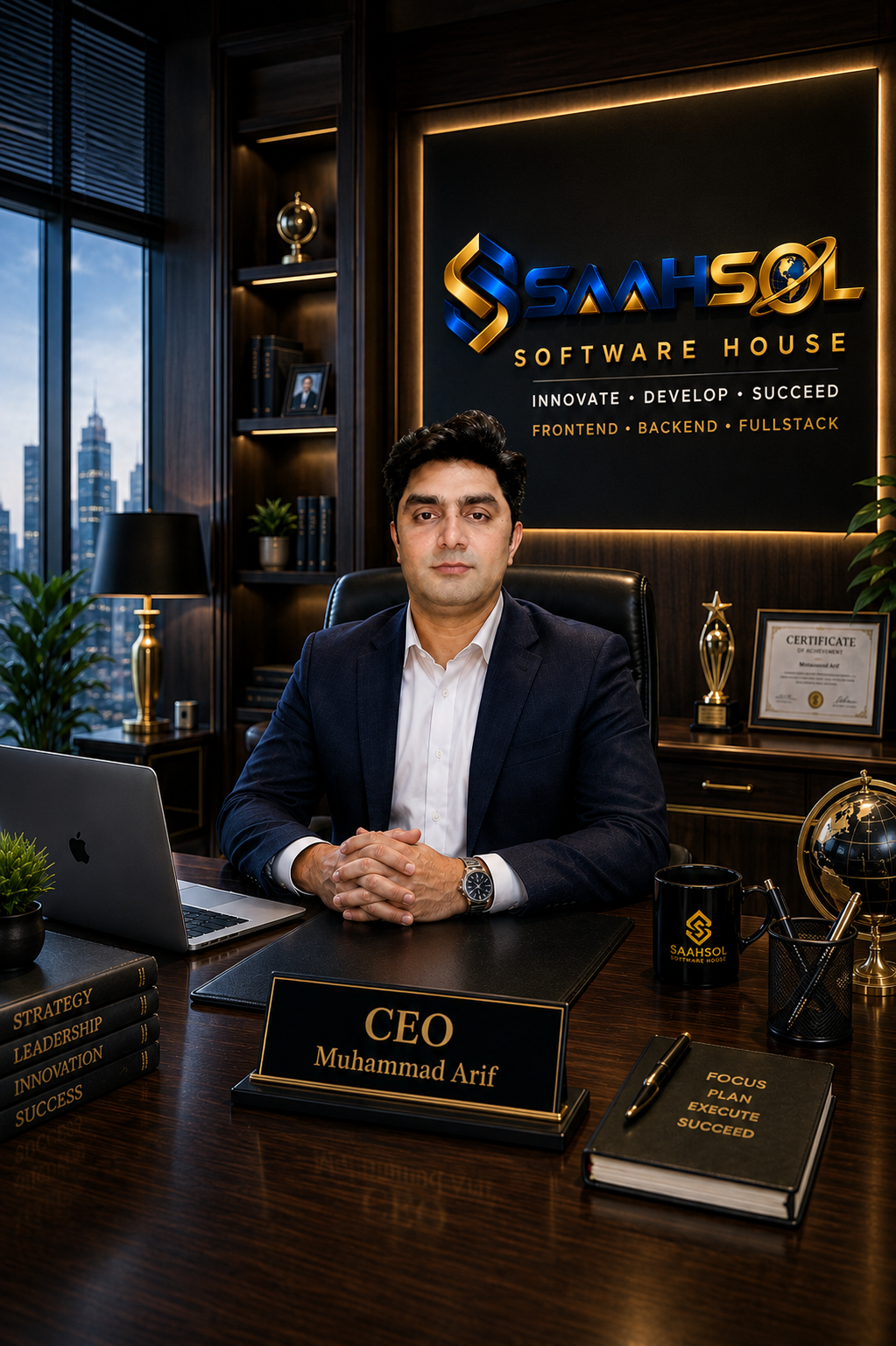 Muhammad Arif at Saahsol Software House office